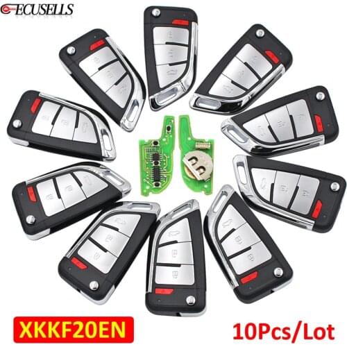 10Pcs/Lot XKKF20EN 3+1/4 Buttons Folding Flip Remote Xhorse VVDI Remote Wire Remote Key for VVDI Key Tool
