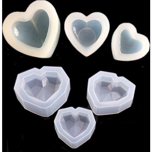 3D love smooth/cut face love silicone mold DIY syrup cake mold UV resin clay clay jewelry accessories mold