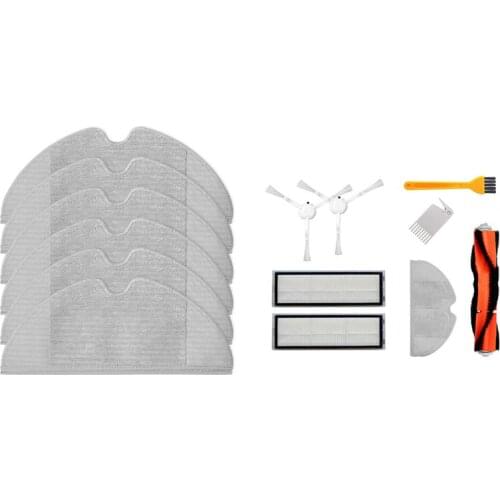 6X For Xiaomi Mijia 1C Robot Vacuum Cleaner Accessory Cleaning Cloth Mop & 1Set Side Brush Main Brush Filters Mop Cloth