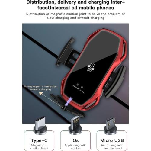 A5s Car Wireless & Magnetic Charger Automatic Clamping Fast Charging Universal All Moblie Phone