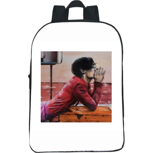 H Styles Backpack Star Singer Printing Rucksack Boys Girls Kids School Bag Children Bagpack Cute Cartoon Packsack Bookbag