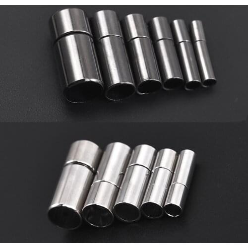 10pcs 2.5/3/4/5/6/8mm Hole Rotary Magnetic Clasps Leather Cord End Caps DIY Bracelet Jewelry Making Findings