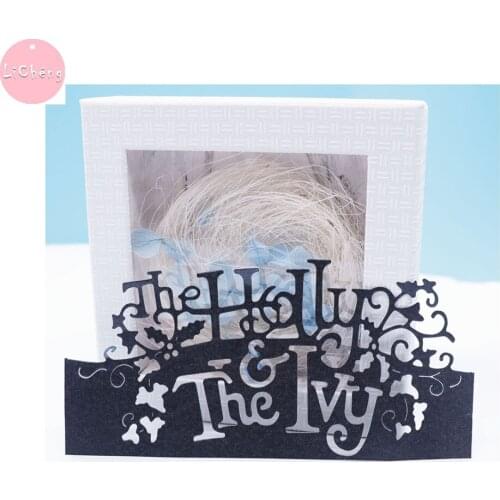 Xmas Holly Ivy Metal Cutting Dies Scrapbooking Craft DIY Stencil Embossing Folder Molds Clear Stamps and Slimline Card Die 2020