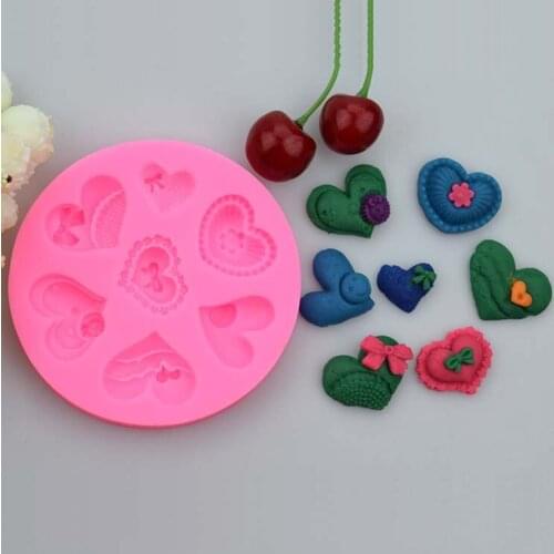 2020 New Food Grade Liquid Heart-shaped Silicone Mold Chocolate Cake Ice Cube /DIY Baking Tool Decor Wholesale Drop Shipping
