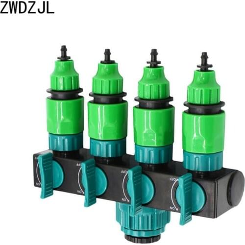 Irrigation 4 Way Tap 4 Way Connector Garden tap Adapter Hoses Pipes Splitters garden hose connector 1pcs