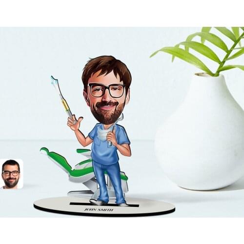 Personalized Men 'S Dentist Caricature Of Wooden Trinket Model-4 Reliable Modern Simple Gift Special Design Good Quality Surprise love