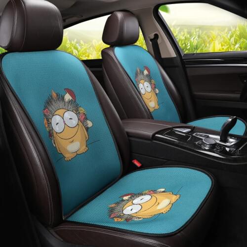 Car Seat Cushion Summer Cool Cushion Cartoon Style Car Cushion Four Seasons Car Seat Cover General Ice Silk Three-piece Cushion