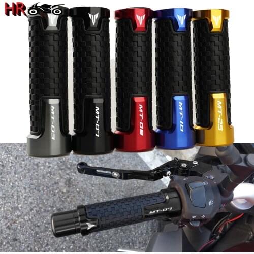 Motorcycle CNC Rubber Handlebar Grip For Yamaha MT03 MT07 MT09 MT10 MT25 MT 03 07 09 10 25 2014-2021 Motocross Handle Bar Grips
