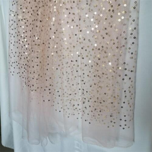 Mesh Sequin Fabric Embroidery Lace Fabric DIY Stage Costumes Fashion Dress WomenS Embroidery Fabric