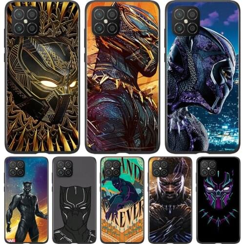 Silicone Cover Marvel Avengers Black Panther For Huawei Nova 8 7i 6 5T 5i 5Z 4E 3i 3e 2i SE PRO Lite 4G 5G Black Phone Case