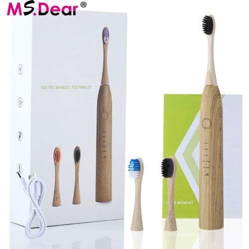 Sonic Electric Bamboo Toothbrush Cordless USB Rechargeable Toothbrush Waterproof Ultrasonic Automatic Tooth Brush Oral Care
