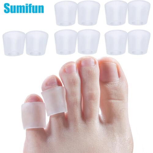 Sumifun 10Pieces Silicone Gel Little Toe Tube Corns Blisters Corrector Pinkie Protector Gel Bunion Toe Finger Protection D1327