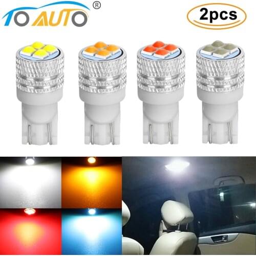 2Pcs T10 Led Canbus W5W 194 168 Led Bulb No Error Car Interior Lights Dome Reading Indicator Wedge Auto Instrument Lamp 12V