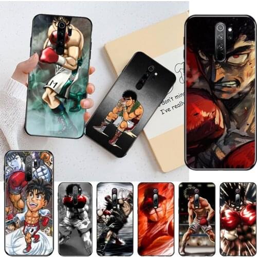 YJZFDYRM Hajime no Ippo Boxing Cover Black Soft Shell Phone Case for Redmi 8A Note 9 8 8T 7 6 6A 5 5A 4 4X 4A Go Pro