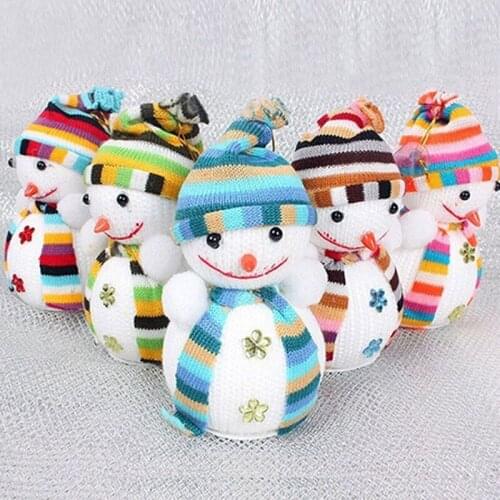 1Pcs Christmas Decoration Snowman Doll For Home Hanging Decorations Childrens Gift Tiny Toy Random Color Supplies