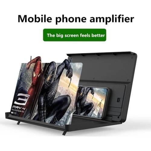 12 inch 3D Phone Screen Magnifier Bluetooth Stereo Speaker HD Video Amplifier Wireless Charger for Mobile Cell Phone
