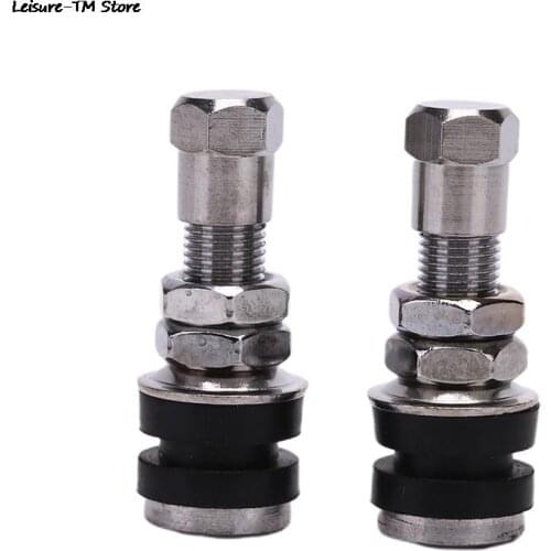 2Pcs/Pair Alloy Rubber Silver Universal Tubeless Tyre Bicycle Auto Parts Tire Valve Accessories