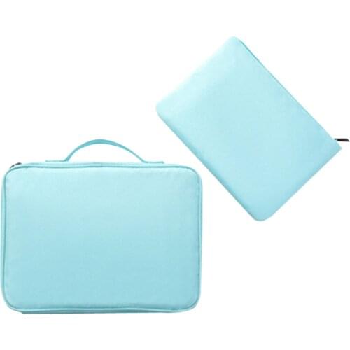 2PCS Middle-sized Certificate Storage Bag Waterproof Storage Case with Combination Lock Pink and Blue