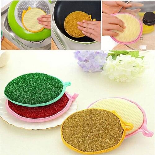 5pcs Round Super Absorbent Towels Anti-grease Two Use Household Glass Window Cleaning Cloth Kitchen Dishcloth