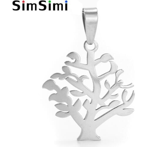 50pcs jewelry DIY high polish life tree Pendant stainless steel bracelet Necklace Pendant for men women wholesale price tags