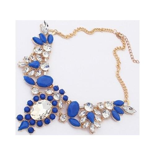 Accessories wholesale small pure and fresh and fashionable geometric ellipse big gem joker necklace colorful necklaces wholesale