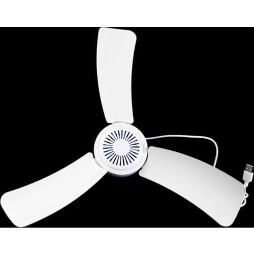 DC5V USB Ceiling Fan 17” Silent Camping Tent Canopy Hangng Cooling Fan for Outdoor Picnic Bed Home Dormitory