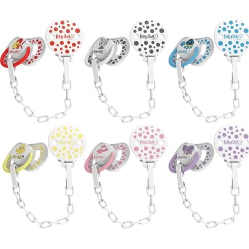 Mother Baby Colorful Animal Decorated Nipple Strap & Transparent Round Tipped Pacifier Best Quality Girl/Boys Babysoft