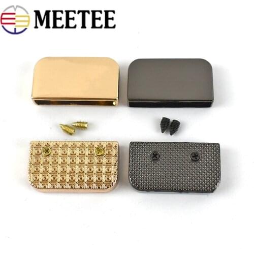Meetee 10pcs ID25mm Webbing Edging Strips Buckles Bag Corner Screws Clip Edges Protector Clasp DIY Metal Decoration Corners Hook