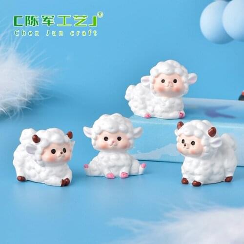 Cute Mini Animals Sheep Fairy Garden Figurines Miniatures Home Micro Miniatures Accessories Supply