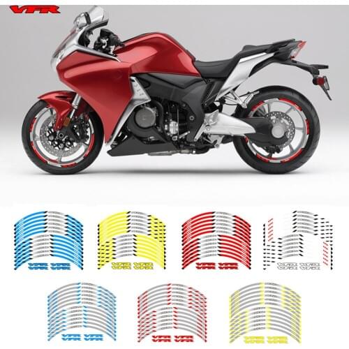 Motorcycle front and rear wheels Edge Outer Rim Sticker Reflective Stripe Wheel Decals For Honda VFR