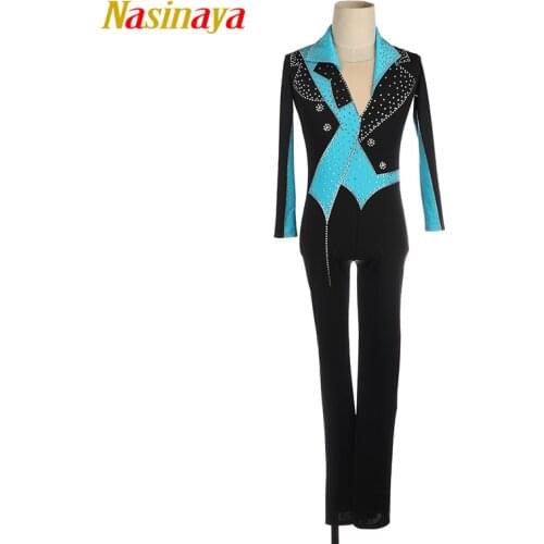 Nasinaya Boys Man Figure Skating Performance Clothing Jumpsuit Customized Competition Ice Skating Leotard Gymnastics Elastic