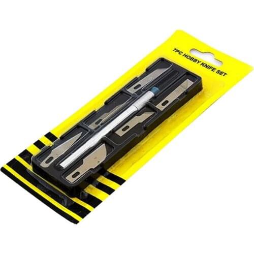 Non-Slip Metal Scalpel Knife Tools Kit Cutter Engraving Craft knives + 6pcs Blades Mobile Phone PCB DIY Repair Hand Tools