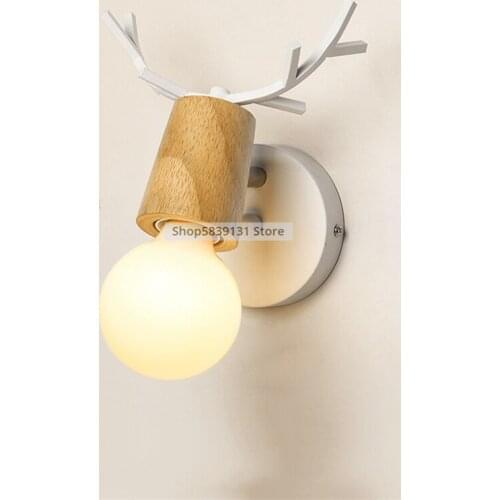 Nordic Modern LED Wall lamps Cartoon Deer Antlers Bedroom Reading Sconce Wall lights Mounted Children Room Lighting fixtures