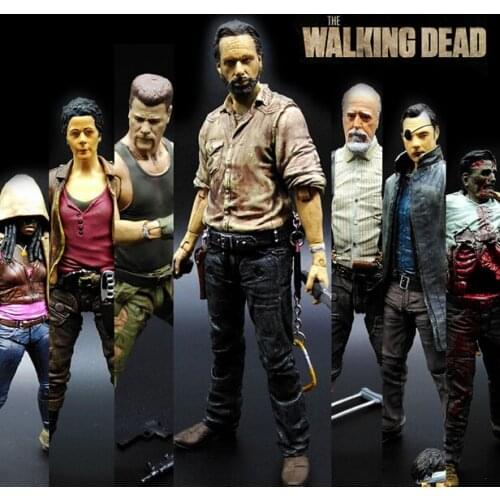 NEW hot ! 15cm The walking dead 5 zombies Rick Daryl action figure toys Christmas doll toy Christmas gift