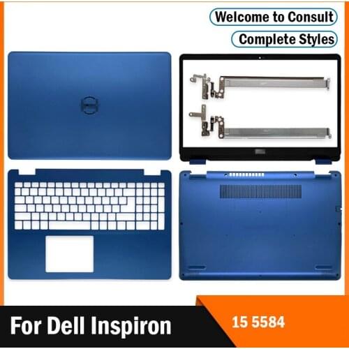 New Laptop Back Cover For Dell Inspiron 15 5584 LCD Back Cover/Front Bezel/Hinges/Palmrest/Bottom Case Blue Lower Case