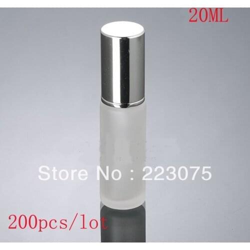 Wholesale 20ML frosted glass bottle, lotion press pump bottle Dispenser with cover for Skin Care, Travel, Cosmetic 200pcs/lot