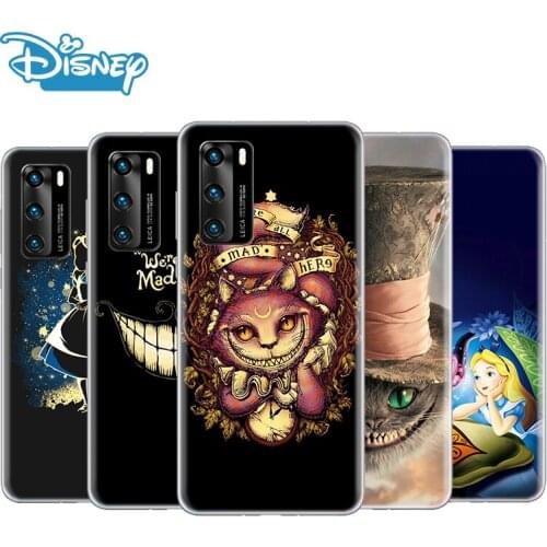 Transparent Cover Disney Alice in Wonderland For Huawei P50 P40 P30 P20 P10 P9 P8 Lite Pro Plus mini 2019 2017 Phone Case
