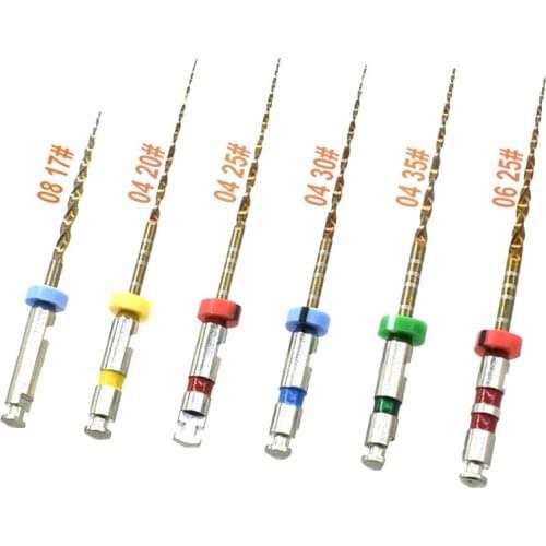 Dental instrument gold/blue flexible files 04 taper rotary engine use niti files root canal instrument dentist tool