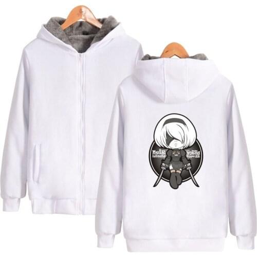 Hot Game NieR Automata YoRHa No. 2 Hooded Sweatshirts Thick Hoodies Cool Pullover Coat Jacket Cotton clothing for Anime Cosplay