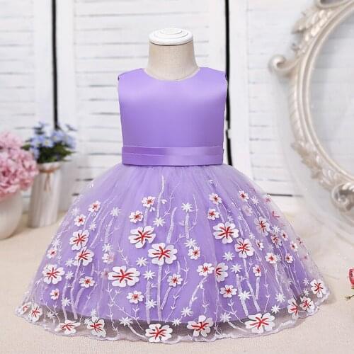 Toddler Girl Baby Clothing Dresses Baby 1 Year Birthday Christening Flower Girls Tulle Dress Infant Party Ball Gown Kids Outfit