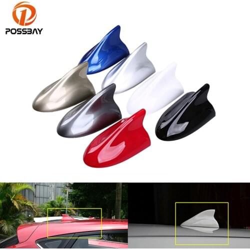POSSBAY Universal Car Roof Shark Fin Antenna Auto Radio Signal Aerials FM/AM Signal Amplifiers Exterior Decoration Accessories