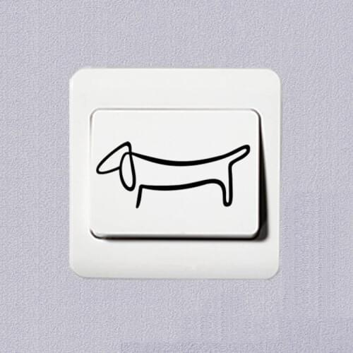 Dachshund Weiner Dog Switch Sticker Funny Vinyl Decoraiton Wall Sticker 2SS0833