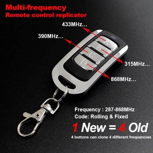 Waterproof Remote Control Gate Garage Door Opener 280mhz-868mhz Multifrequency Wireless Transmitter Rolling Code Garage Remote