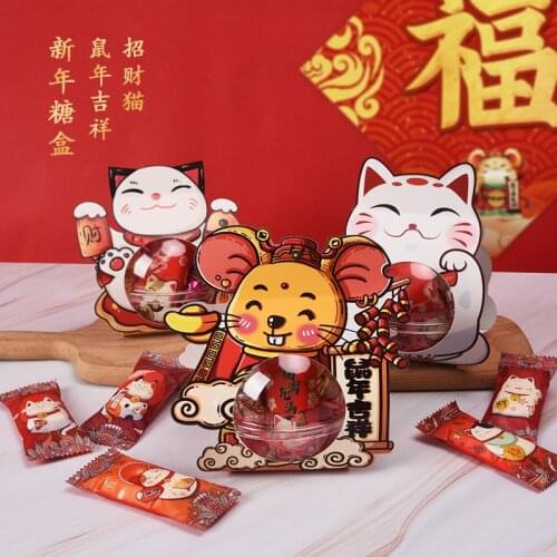 50pcs High quatiy cartoon cute cake box creative salad box dessert cups party favors candy gift packaging box transparent ball