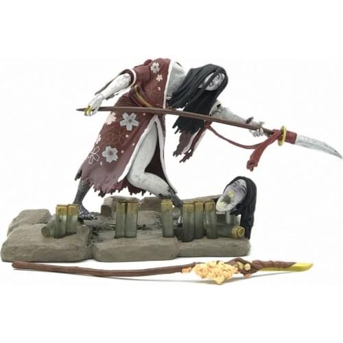 Japanese PVC Joint Moveable Two Head 11cm Toys Sadako Grudge Rim Static Action Figure Toys Spoof Killer Instinct