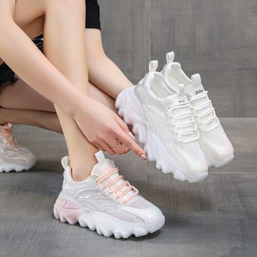 2021 Summer Premium Women White Crystal Bottom Sport Shoes Casual Chunky Sneakers Breathable Blank Womens Trainers