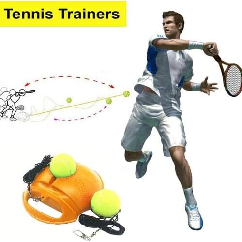 1set Tennis Training Tool Exercise Tennis Ball Sport Self-study Rebound Ball with Tennis Trainer Baseboard Sparring Device