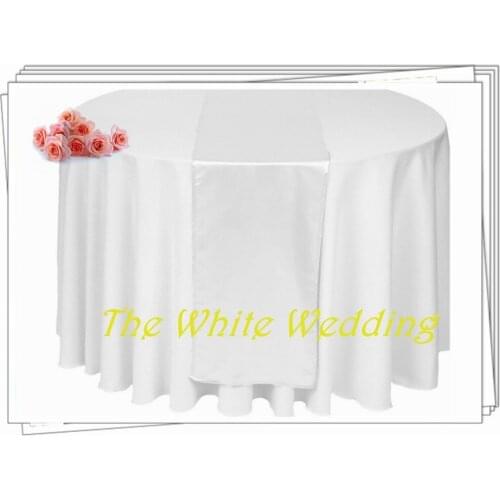 20 WHITE Table Runners Runner Table Wedding Decorations Wedding Satin Table Runners
