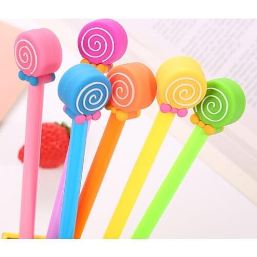 20 PCs New Candy Lollipop Pen Creative Learning Stationery Office Pens Cute Cartoon Water Pen