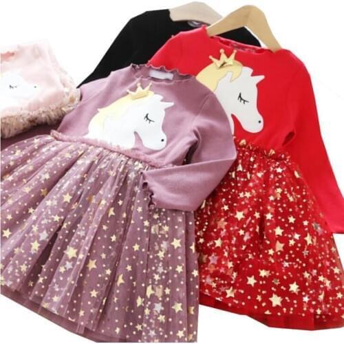 2020 New Girl Summer Clothes Rainbow Unicorn Princess Dress Kids Party Costume Cosplay Fantasy Baby Girls Dress Vestido infantil